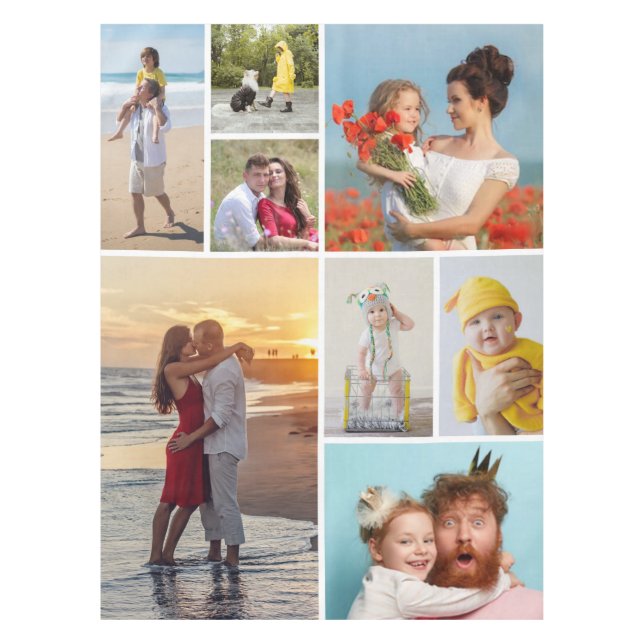 Create Your Own 8 Photo Collage Tablecloth (Front)