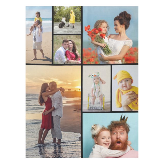 Create Your Own 8 Photo Collage Tablecloth (Front)