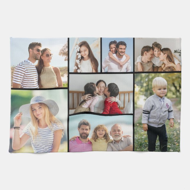 Create Your Own 8 Photo Collage  Tea Towel (Horizontal)