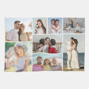 Create Your Own 8 Photo Collage Tea Towel