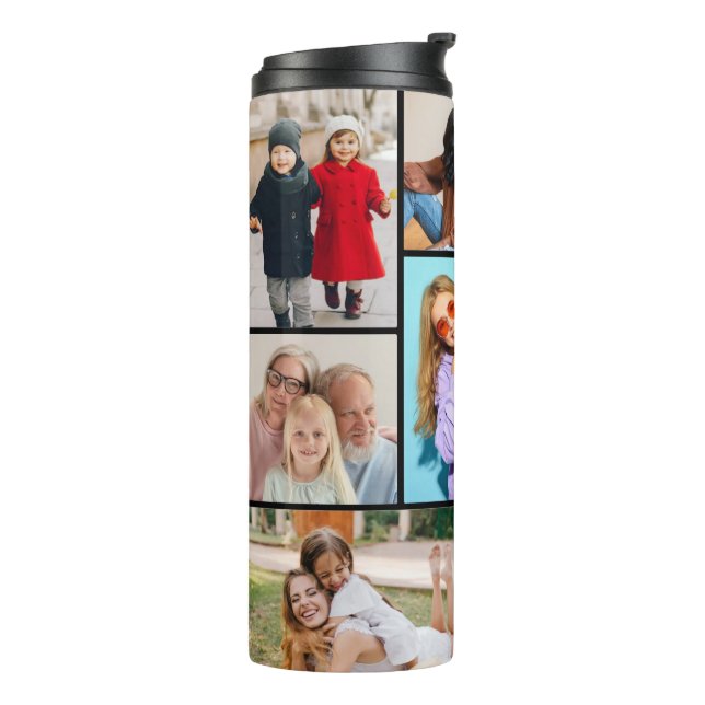 Create Your Own 8 Photo Collage Thermal Tumbler (Rotated Left)