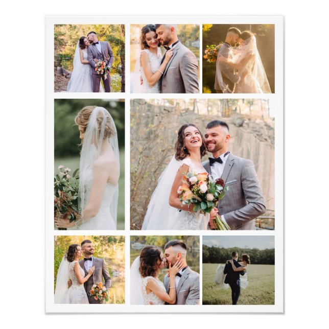 Create Your Own 8 Photo Wedding Collage (Front)