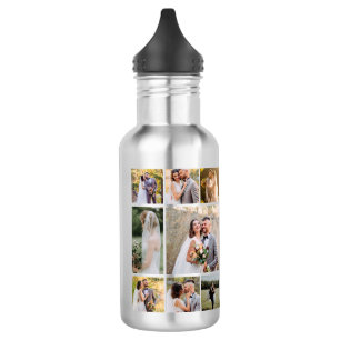 Create Your Own 8 Photo Wedding Collage 532 Ml Water Bottle