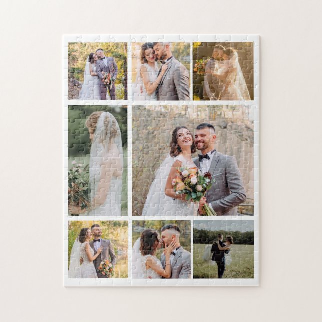 Create Your Own 8 Photo Wedding Collage Jigsaw Puzzle (Vertical)