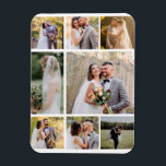 Create Your Own 8 Photo Wedding Collage Magnet<br><div class="desc">Design a personalised keepsake with our 'Create Your Own 8 Photo Wedding Collage.' This elegant collage allows you to showcase five cherished photos from your special day, creating a beautiful memory piece. Crafted with high-quality materials and customisable options, it’s the perfect way to celebrate your love story. Ideal as a...</div>