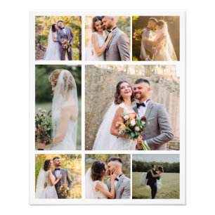 Create Your Own 8 Photo Wedding Collage Print