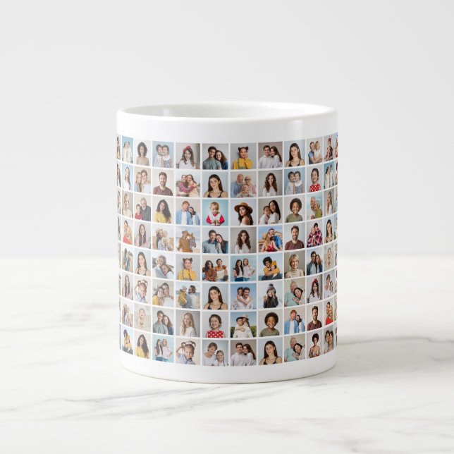 Create Your Own 96 Photo Collage Large Coffee Mug (Front)