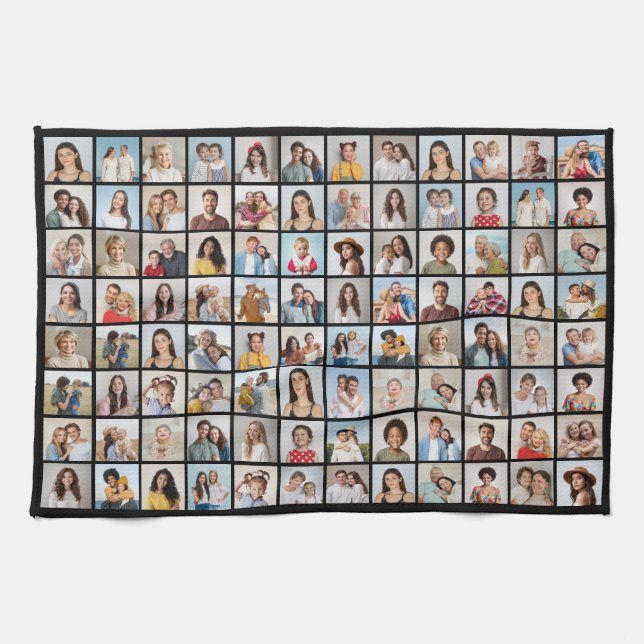 Create Your Own 96 Photo Collage Tea Towel (Horizontal)