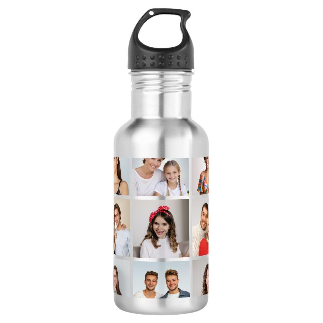 Create Your Own 9 Photo Collage 710 Ml Water Bottle (Front)