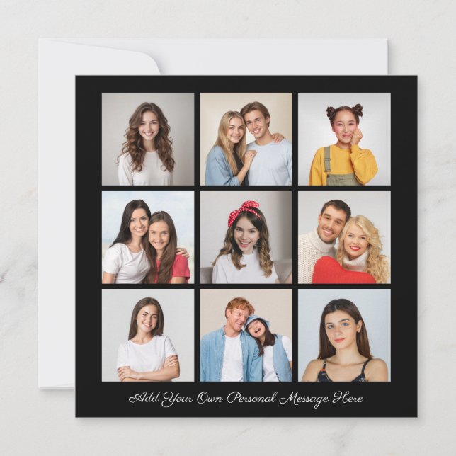 Create Your Own 9 Photo Collage Add Your Greeting (Front)