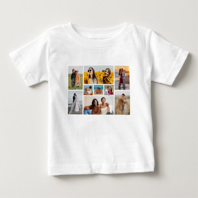 Create Your Own 9 Photo Collage Baby T-Shirt (Front)