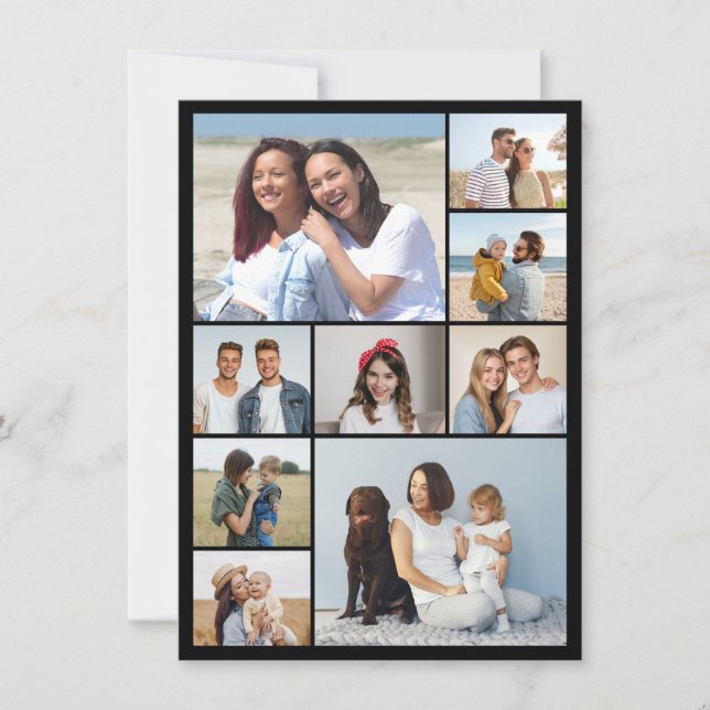 Create Your Own 9 Photo Collage  Card (Front)