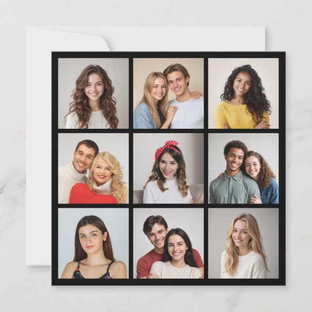 Create Your Own 9 Photo Collage Card (Front)