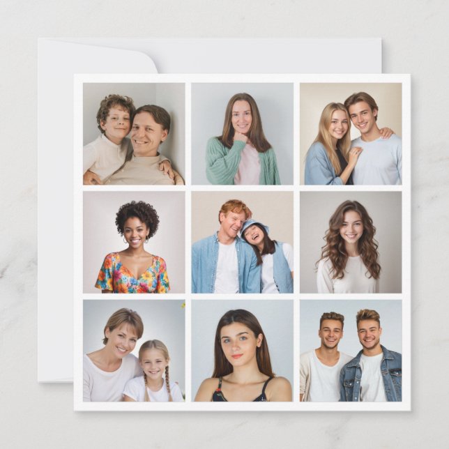 Create Your Own 9 Photo Collage Card (Front)