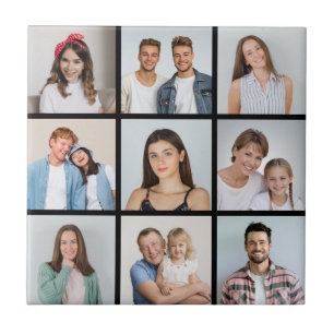 Create Your Own 9 Photo Collage Ceramic Tile