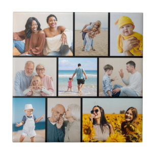 Create Your Own 9 Photo Collage Ceramic Tile