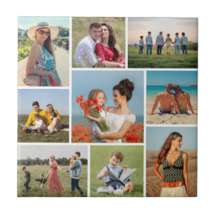 Create Your Own 9 Photo Collage Ceramic Tile