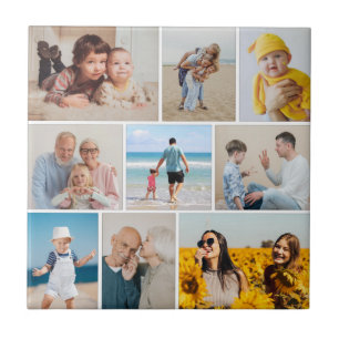 Create Your Own 9 Photo Collage Ceramic Tile