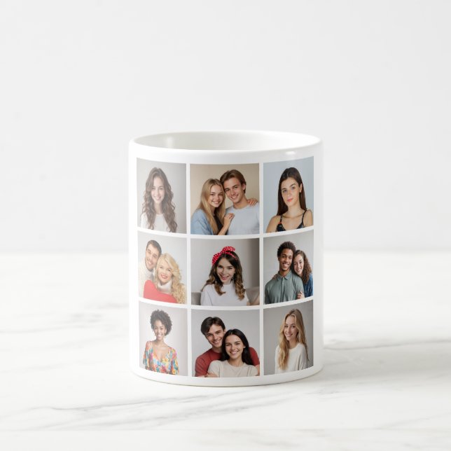 Create Your Own 9 Photo Collage Coffee Mug (Center)