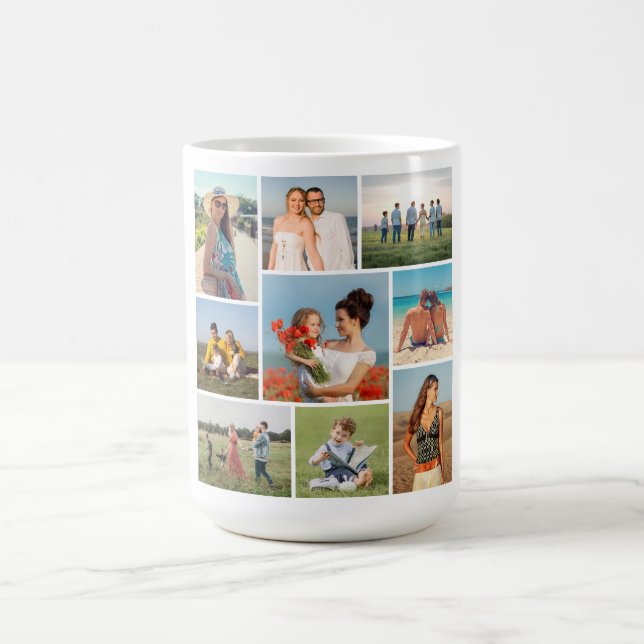 Create Your Own 9 Photo Collage Coffee Mug (Center)