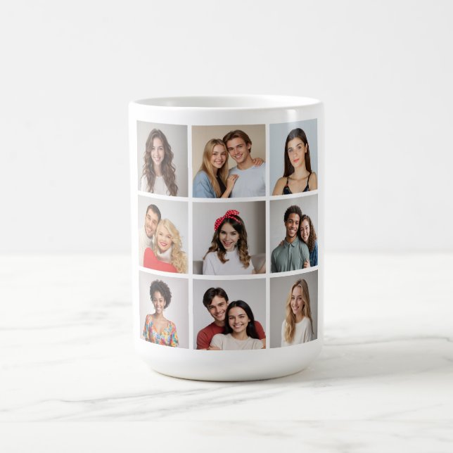 Create Your Own 9 Photo Collage Coffee Mug (Center)