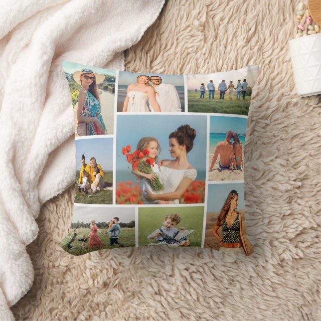 Create Your Own 9 Photo Collage Cushion (Blanket)