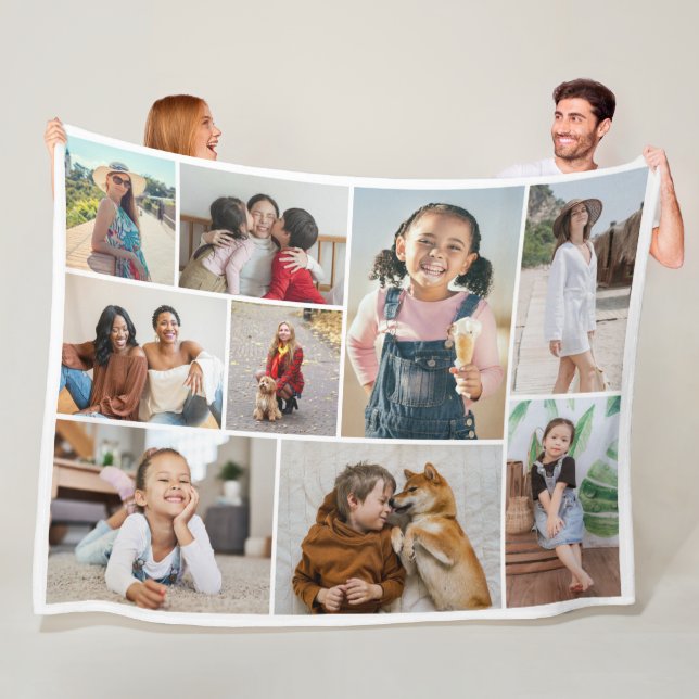 Create Your Own 9 Photo Collage Fleece Blanket (In Situ)