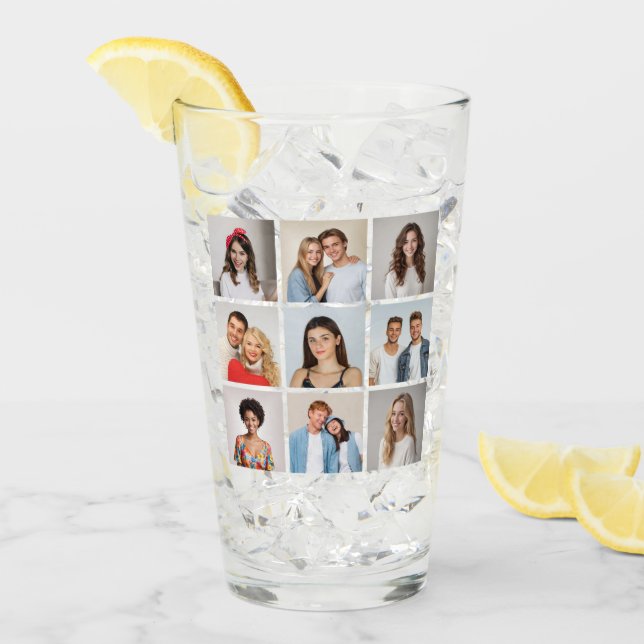 Create Your Own 9 Photo Collage Glass (Front Ice)