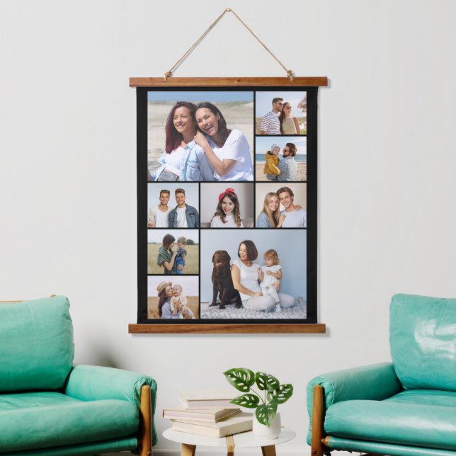 Create Your Own 9 Photo Collage Hanging Tapestry (Living Room)