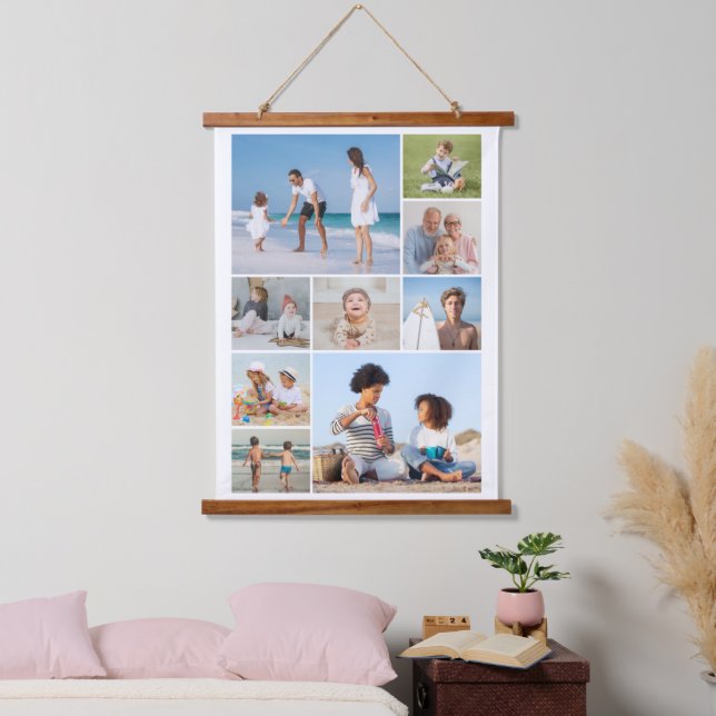 Create Your Own 9 Photo Collage Hanging Tapestry (Bedroom)