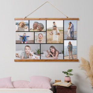 Create Your Own 9 Photo Collage Hanging Tapestry
