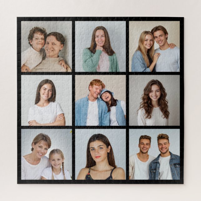 Create Your Own 9 Photo Collage Jigsaw Puzzle (Vertical)