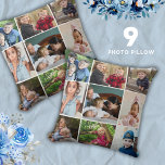 Create Your Own 9 Photo Collage Keepsake Cushion<br><div class="desc">Simple and modern photo collage pillow to personalise with 9 pictures.
A great keepsake pillow to gift family for holidays and special occasions.</div>