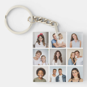 Create Your Own 9 Photo Collage Key Ring