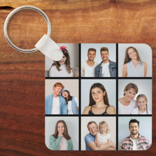 Create Your Own 9 Photo Collage Key Ring