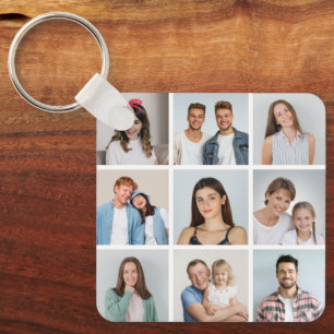 Create Your Own 9 Photo Collage Key Ring