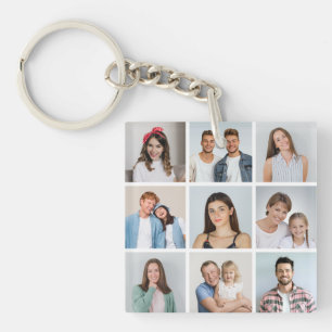Create Your Own 9 Photo Collage Key Ring