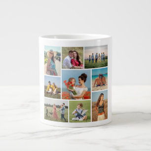 Create Your Own 9 Photo Collage Large Coffee Mug