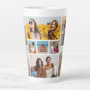 Create Your Own 9 Photo Collage Latte Mug