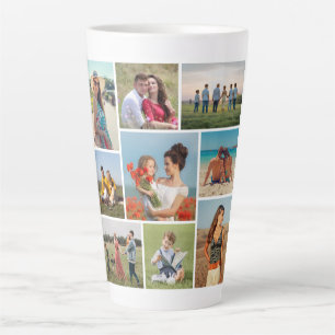 Create Your Own 9 Photo Collage Latte Mug