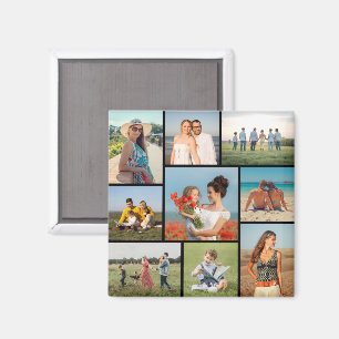 Create Your Own 9 Photo Collage Magnet