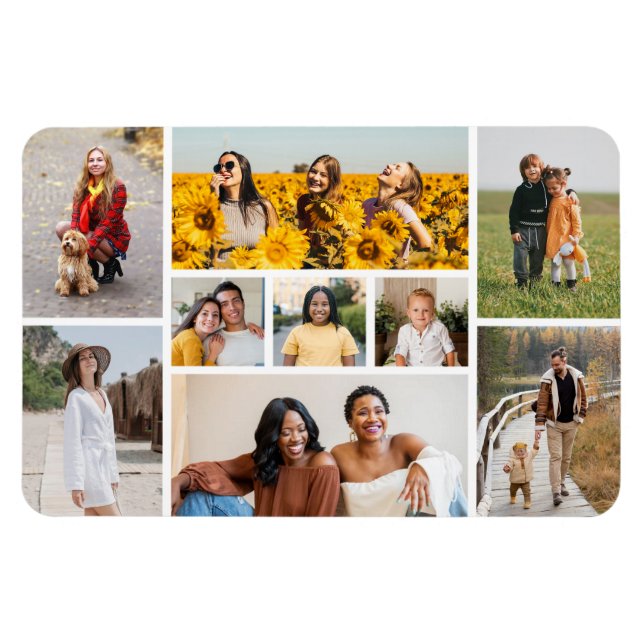 Create Your Own 9 Photo Collage Magnet (Horizontal)