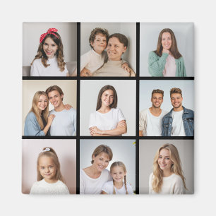 Create Your Own 9 Photo Collage Magnet