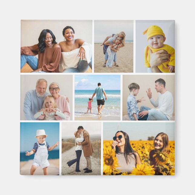 Create Your Own 9 Photo Collage Magnet (Front)