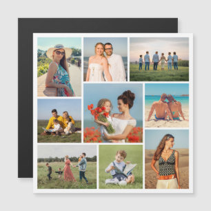 Create Your Own 9 Photo Collage Magnetic Card