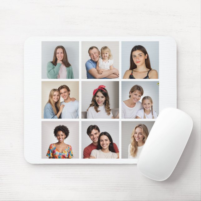 Create Your Own 9 Photo Collage Mouse Pad (With Mouse)