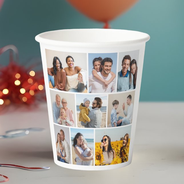 Create Your Own 9 Photo Collage Paper Cups (Creator Uploaded)