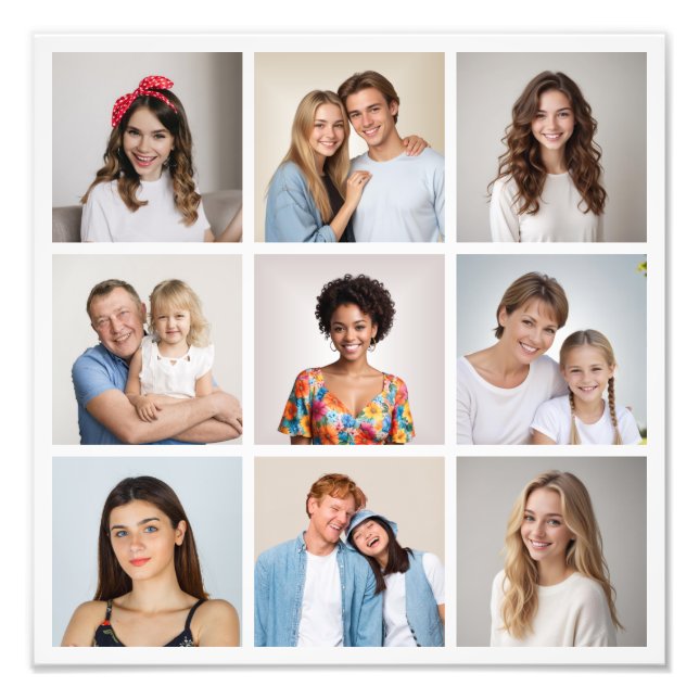 Create Your Own 9 Photo Collage Photo Enlargement (Front)