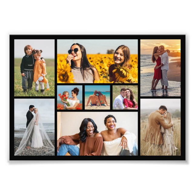 Create Your Own 9 Photo Collage Photo Enlargement Print (Front)