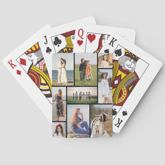 Create Your Own 9 Photo Collage Playing Cards (Back)